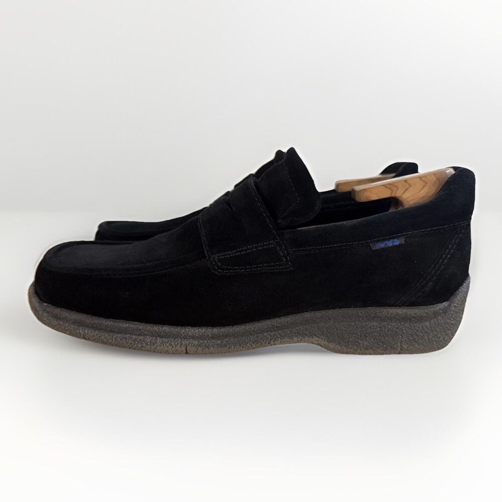Ecco Twist Men's 9.5 Black Suede Penny Loafers Slip On Chunky Comfort Shoes